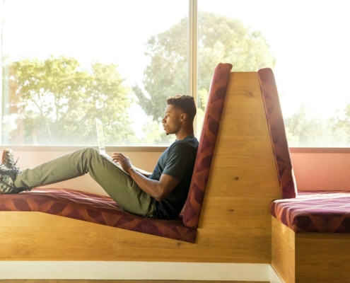 A man studying in sunlight, CampusCE Case Study, Princetone University